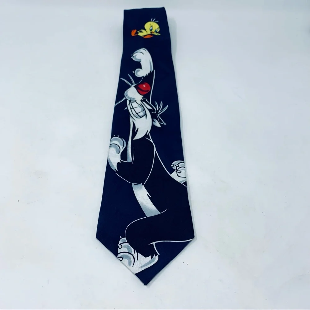 Warner Bros. Looney Tunes Sylvester and Tweetie Blue Tie
